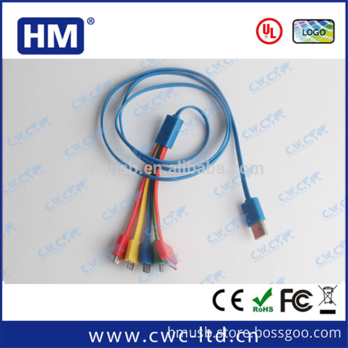2016 best promotional gifts 6 in 1 charging cables for mobile phones charger cables for Iphone charger adapter
